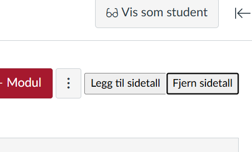 Screenshot of the buttons that let you add and remove page numbers.