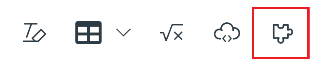 Screenshot of part of the toolbar in Canvas showing the icon to insert components.